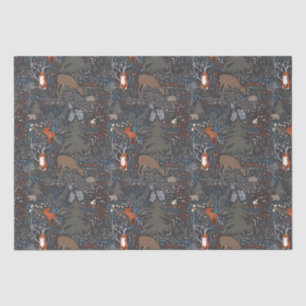 Papel De Seda Woodland Animals Winter Woods