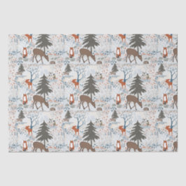 Papel De Seda Woodland Animals Winter Woods