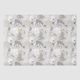 Papel De Seda Woodland Animals Winter Woods