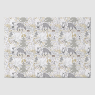 Papel De Seda Woodland Animals Winter Woods