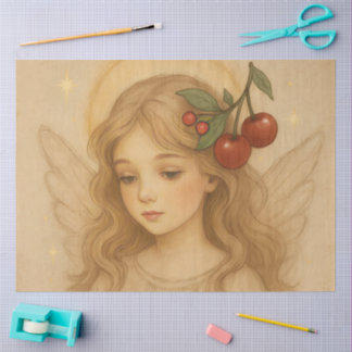 Papel De Seda Woodland Christmas Angel with Cherries