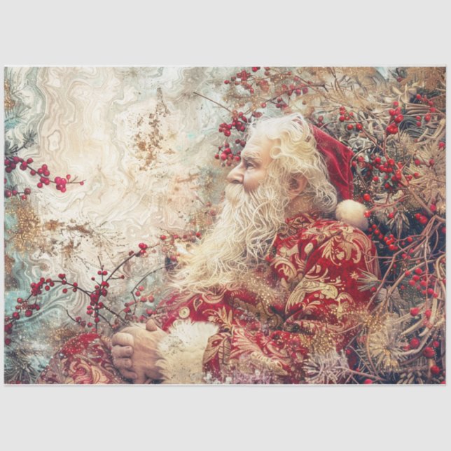 Papel De Seda Woodland Santa (Anverso)