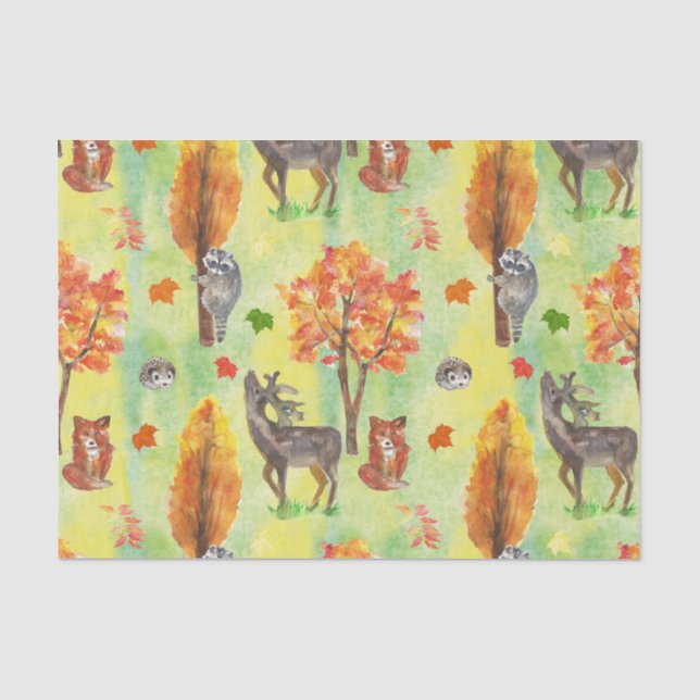 Papel De Seda Woodland Watercolor (Anverso)