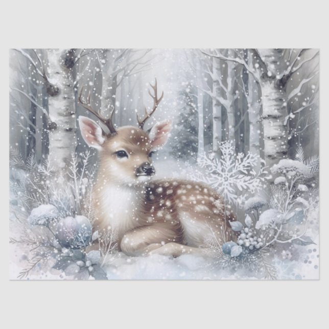 Papel De Seda Woodland Winter Fawn (Anverso)