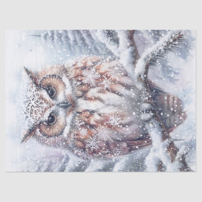 Papel De Seda Woodland Winter Owl (Anverso)