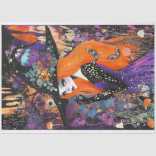 Papel De Seda Woodland Wtich Decoupage