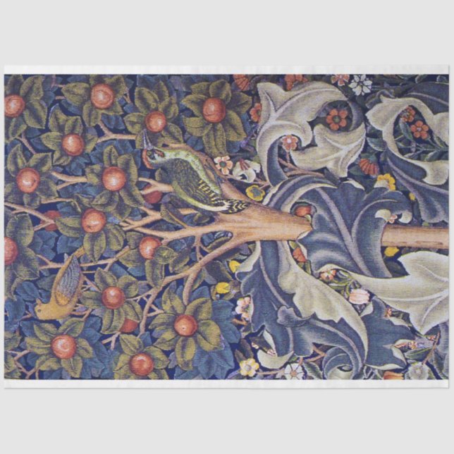 Papel De Seda Woodpecker, William Morris (Anverso)