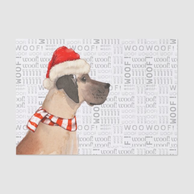 Papel De Seda Woof Word Art y los grandes Navidades daneses (Anverso)
