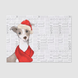 Papel De Seda Woof Word Art y los Navidades italianos de Greyhou