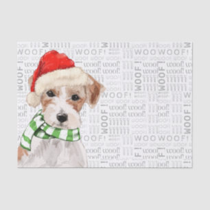 Papel De Seda Woof Word Art y los Navidades Jack Russell Dog