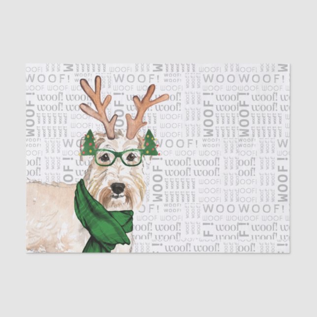 Papel De Seda Woof Words and Navidades Wheaten Terrier Lover (Anverso)