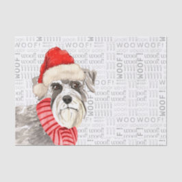 Papel De Seda Woof Words Schnauzer Dog Lover Holiday