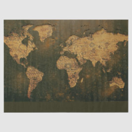 Papel De Seda World Map Rustic Decoupage Tissue Paper