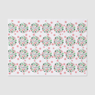 Papel De Seda Wreat de navidad verde rojo