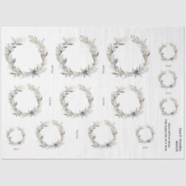 Papel De Seda Wreath acuarela con flor