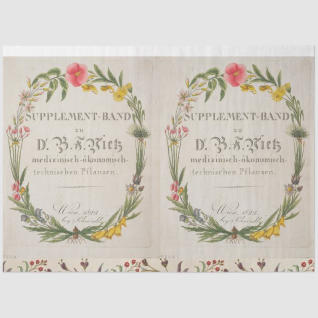 Papel De Seda Wreath floral Tejido botánico (Anverso)