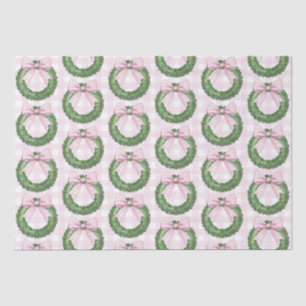 Papel De Seda Wreath perrito con rosado Gingham Bow