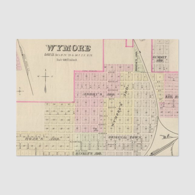 Papel De Seda Wymore y Filley, Nebraska (Anverso)
