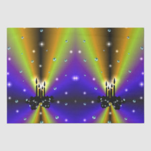 Papel De Seda Xmas Artdeco sobre el arco iris amarillo morado