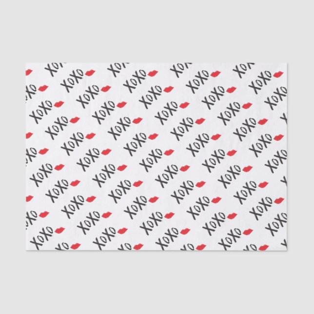 Papel De Seda XoXo-Abrazo-Beso-con-Rojo-Labios (Anverso)