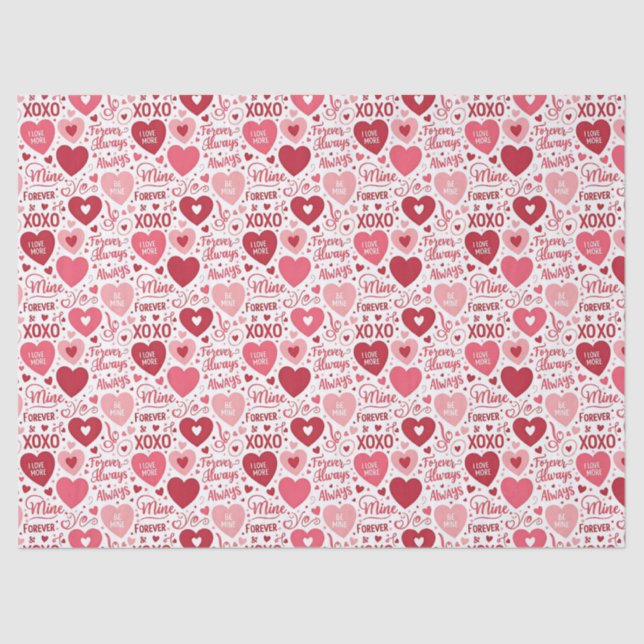 Papel De Seda XOXO & Always Be Mine Valentine  (Anverso)