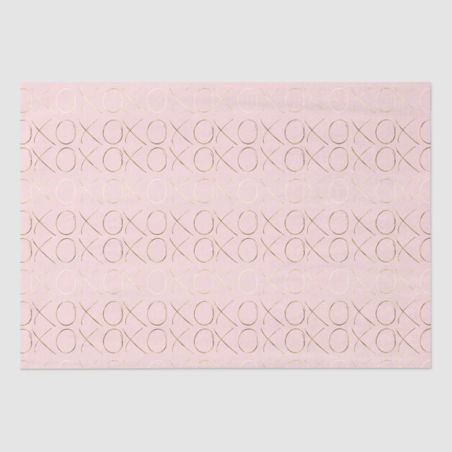 Papel De Seda XOXO Rosa Rubor Gold (Anverso)