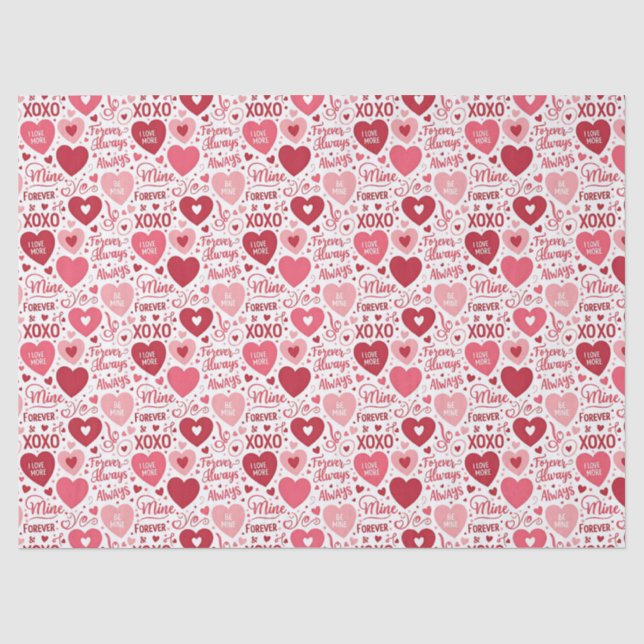 Papel De Seda XOXO & Siempre Sé Mío San Valentín  (Anverso)