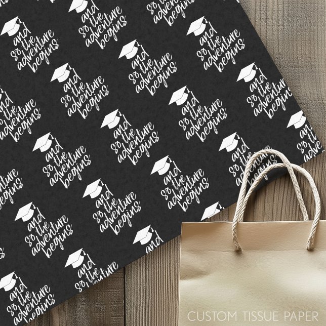 Papel De Seda Y Así Comienza La Aventura - Graduación (Graduation Tissue Paper - And So The Adventure Begins)