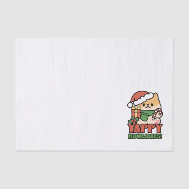 Papel De Seda Yappy Howlidays - Personalizado de perros Navidade (Anverso)