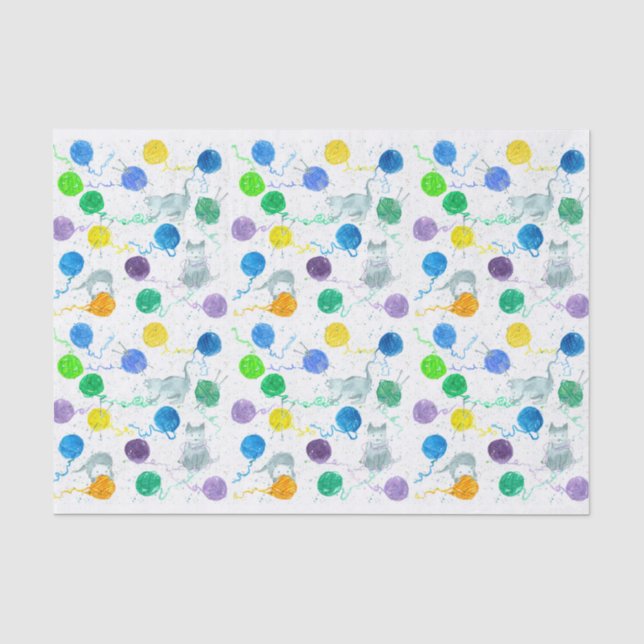 Papel De Seda Yarn de punto para gato (Anverso)