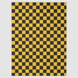 Papel De Seda Yellow and Black Checkered Print