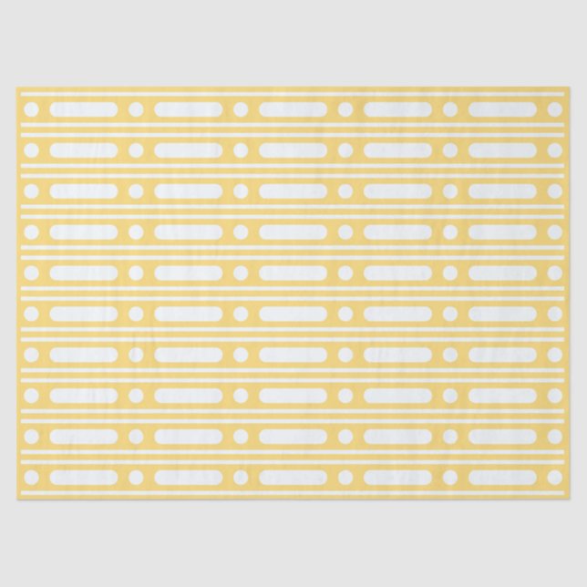 Papel De Seda Yellow Bone Inlay Dots Border Decoupage Paper (Anverso)