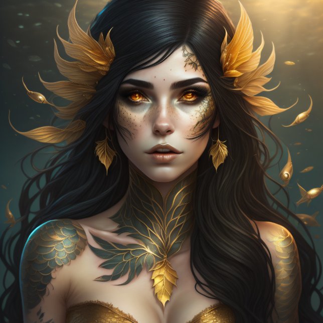 Papel De Seda Yellow Gold Queen of the Forest Portrait  (Subido por el creador)