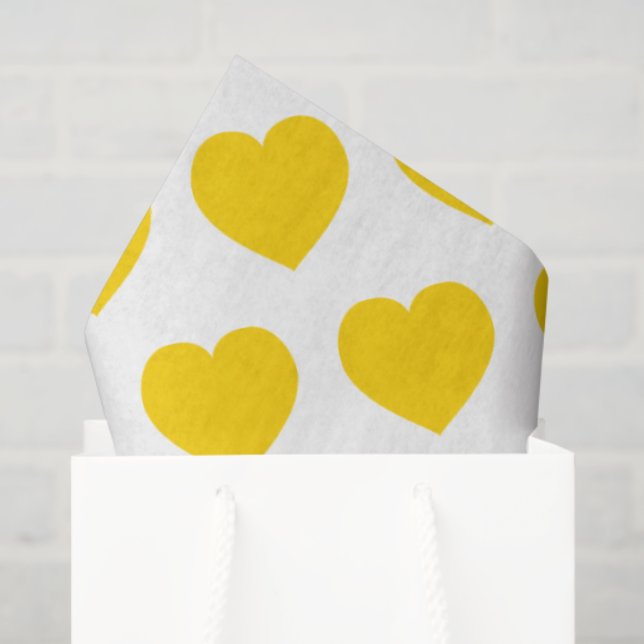 Papel De Seda Yellow Heart Modern Happy Friendship Sweet Joyful (Bolsa de regalo)