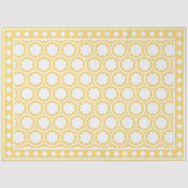 Papel De Seda Yellow Modern Bone Inlay Decoupage Paper (Anverso)