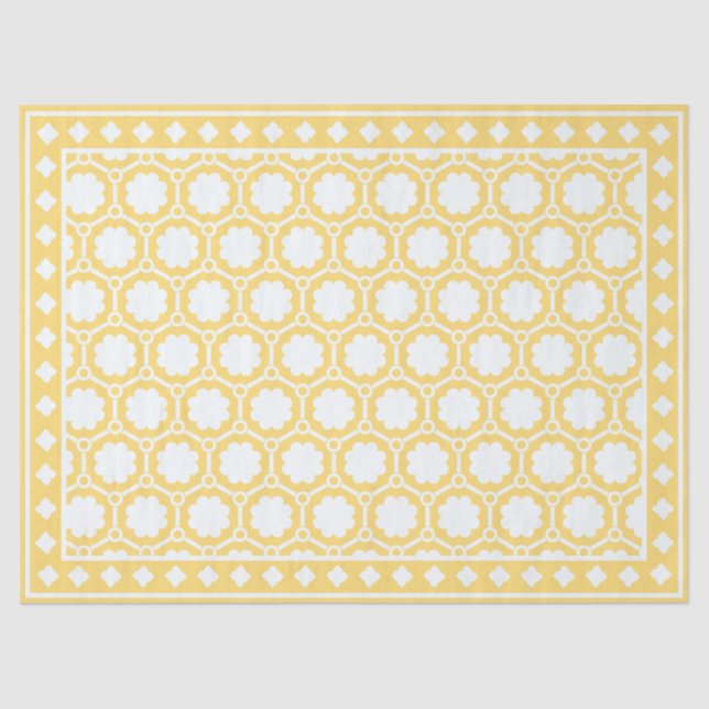 Papel De Seda Yellow Modern Bone Inlay Decoupage Paper (Anverso)