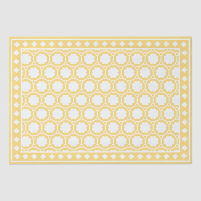 Papel De Seda Yellow Modern Bone Inlay Decoupage Paper (Anverso)