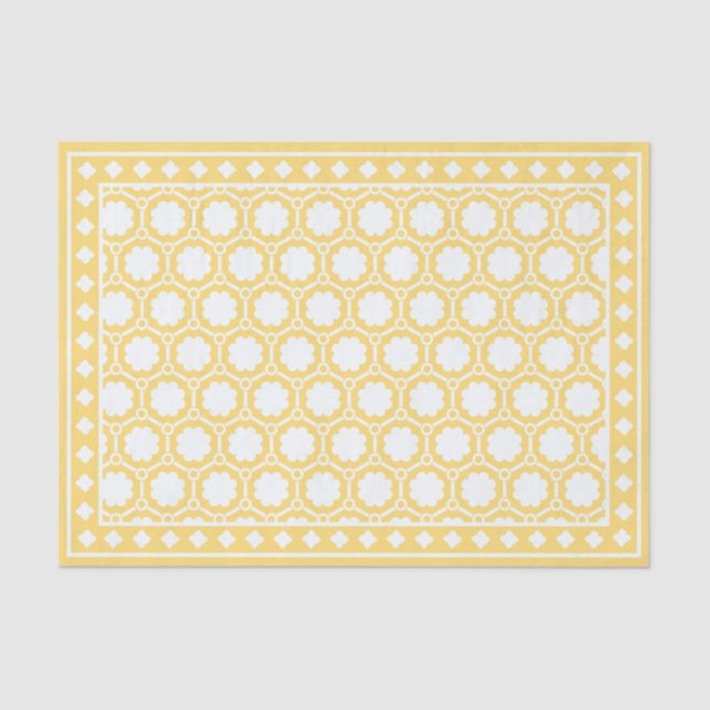 Papel De Seda Yellow Modern Bone Inlay Decoupage Paper (Anverso)
