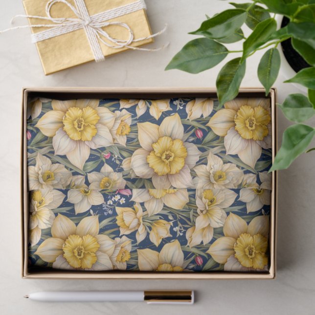 Papel De Seda Yellow Spring Daffodils (Regalo )