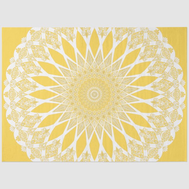 Papel De Seda Yellow Sunflower Tristyns Mandala (Anverso)