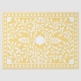 Papel De Seda Yellow Traditional Bone Inlay Decoupage Paper