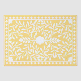 Papel De Seda Yellow Traditional Bone Inlay Decoupage Paper