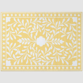 Papel De Seda Yellow Traditional Bone Inlay Decoupage Paper