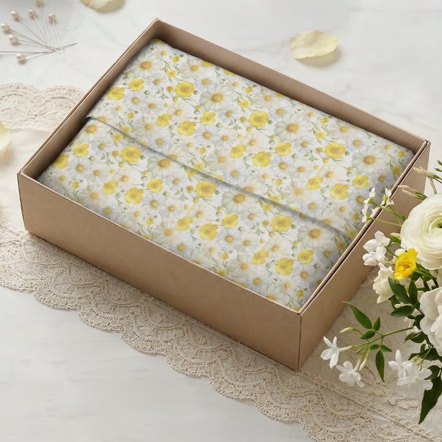 Papel De Seda Yellow Watercolor Wildflowers Pattern  (Subido por el creador)