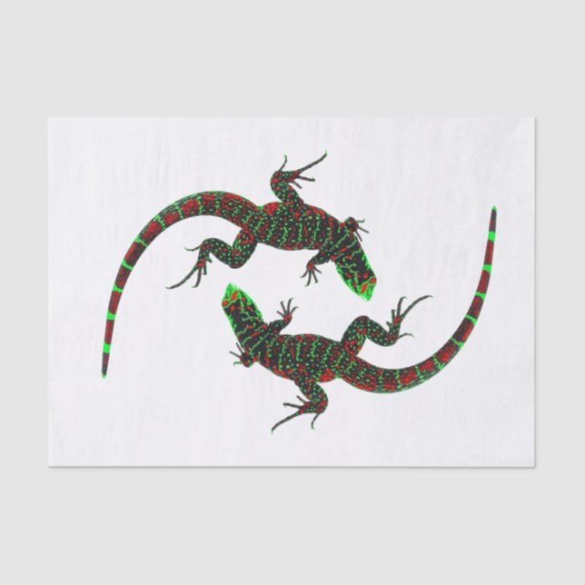 Papel De Seda Yin Yang Lizards White (Anverso)