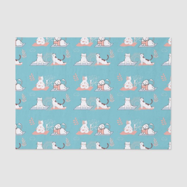 Papel De Seda Yoga Cats Lotus (Anverso)