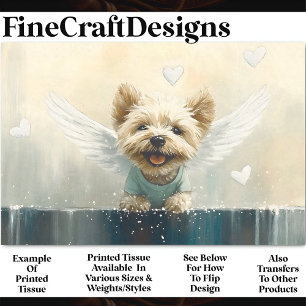 Papel De Seda Yorkie Dog Con Alas En La Nieve AV3 Decoupage