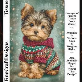 Papel De Seda Yorkie Dog In Navidad Sweater DS2R Decoupage