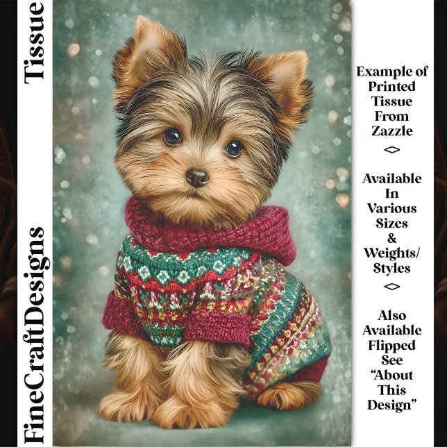 Papel De Seda Yorkie Dog In Navidad Sweater DS2R Decoupage (Subido por el creador)