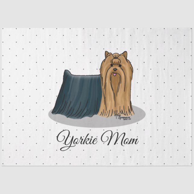 Papel De Seda Yorkie Mom (Yorkshire Terrier Mom) Cute (Anverso)